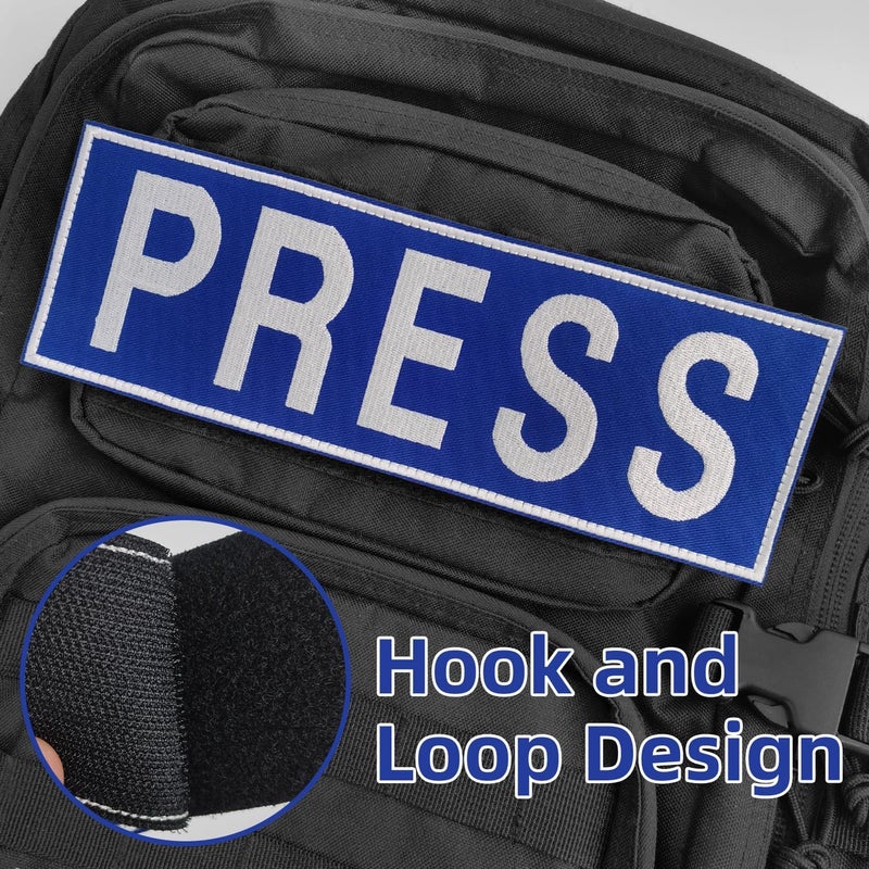 EMORBALS Patches, Press Badge Embroidered Patches for Backpacks, Jackets, Press Vest, Photographer Vest - Image 3